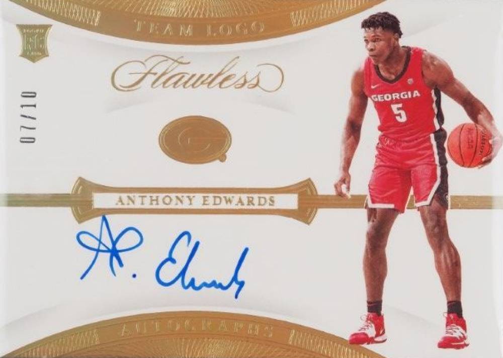 2020 Panini Flawless Collegiate Team Logo Autographs Anthony Edwards #AEW Basketball Card