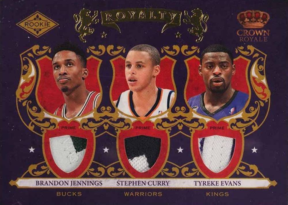 2009 Panini Crown Royale Rookie Royalty Brandon Jennings/Stephen Curry/Tyreke Evans #1 Basketball Card