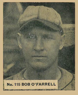 1936 Goudey World Wide Gum  Bob O'Farrell #115 Baseball Card