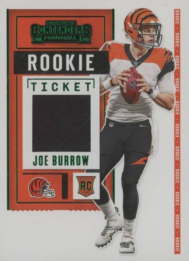 2020 Panini Contenders Rookie Ticket Swatches Joe Burrow #JBU Football Card