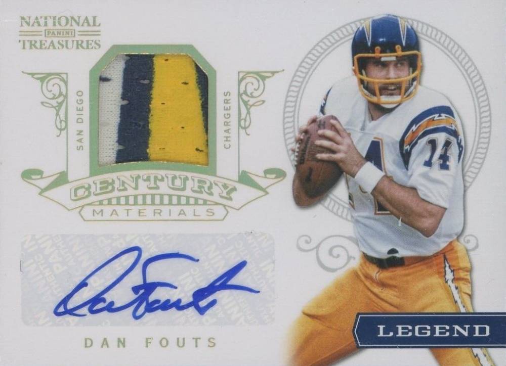 2012 Panini National Treasures Legend Century Materials Signature Dan Fouts #25 Football Card