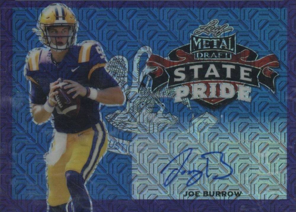 2020 Leaf Metal Draft State Pride Autographs Joe Burrow #SPJB1 Football Card