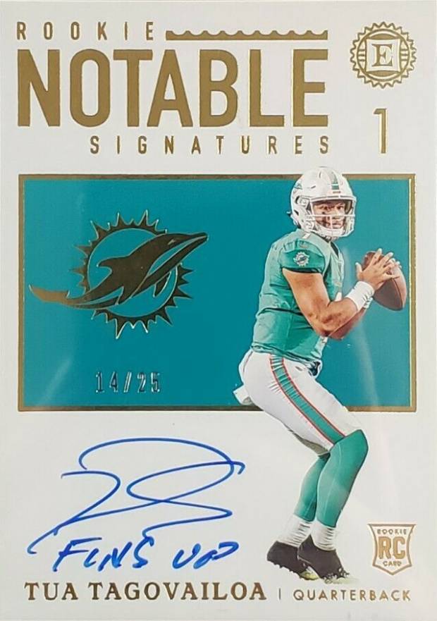 2020 Panini Encased Rookie Notable Signatures Tua Tagovailoa #TT Football Card