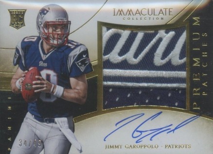 2014 Panini Immaculate Premium Patch Rookie Autographs Jimmy Garoppolo #PR-JG Football Card