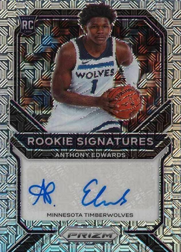 2020 Panini Prizm Rookie Signatures Anthony Edwards #AEW Basketball Card