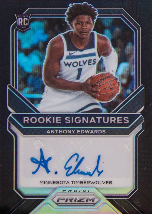 2020 Panini Prizm Rookie Signatures Anthony Edwards #AEW Basketball Card