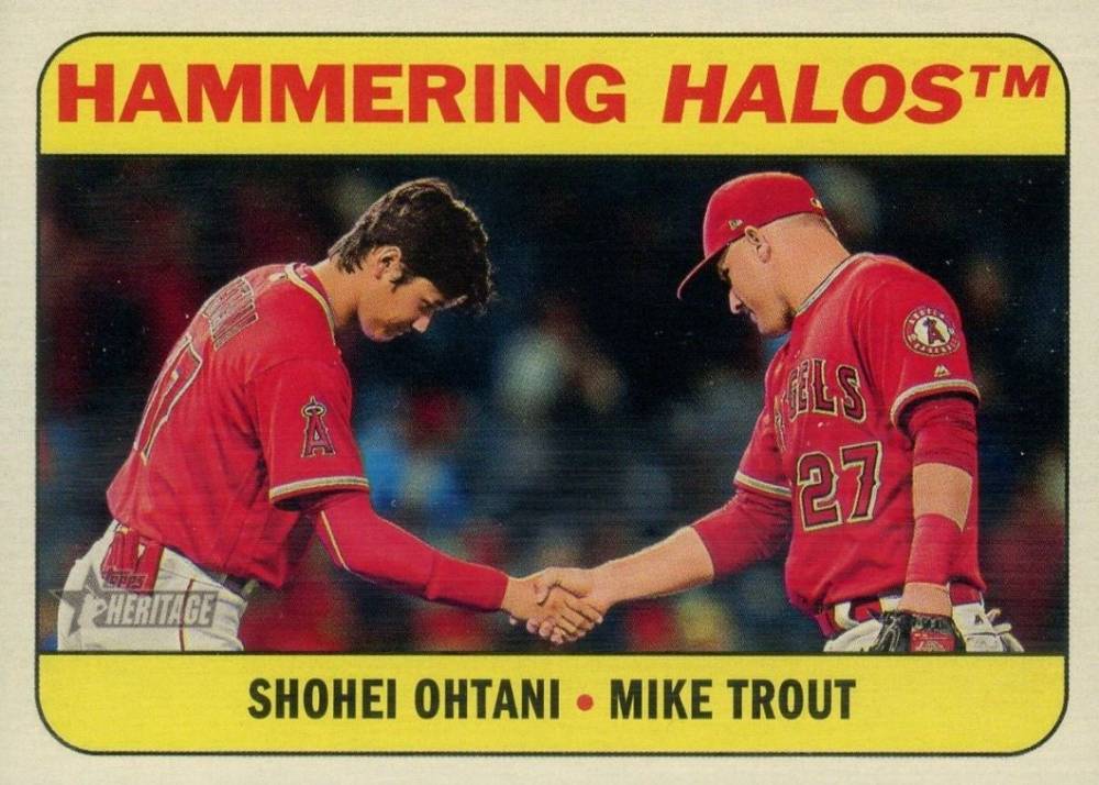 2018 Topps Heritage Combo Cards Mike Trout/Shohei Ohtani #CC-1 Baseball Card