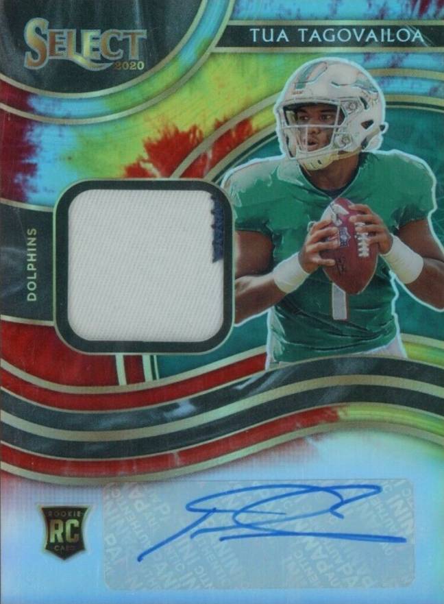 2020 Panini Select Rookie Signature Memorabilia Prizm Tua Tagovailoa #TTA Football Card