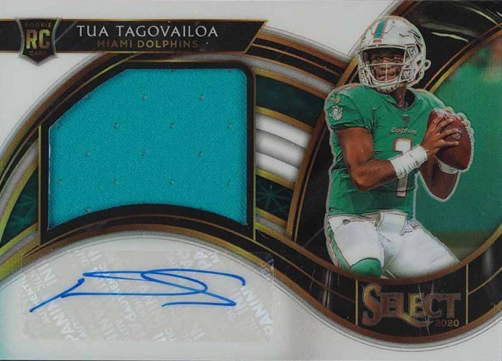 2020 Panini Select Jumbo Rookie Signature Swatch Prizm Tua Tagovailoa #TTA Football Card