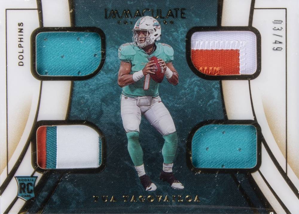 2020 Panini Immaculate Collection Immaculate Quad Jerseys Tua Tagovailoa #QJ2 Football Card