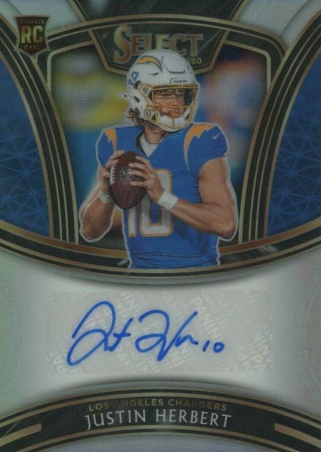 2020 Panini Select Rookie Signatures Justin Herbert #JHE Football Card