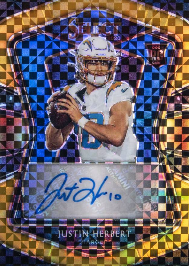 2020 Panini Select Rookie Signatures Justin Herbert #JHE Football Card