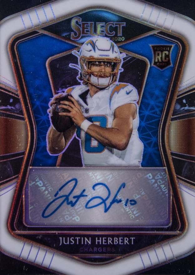 2020 Panini Select Rookie Signatures Justin Herbert #JHE Football Card