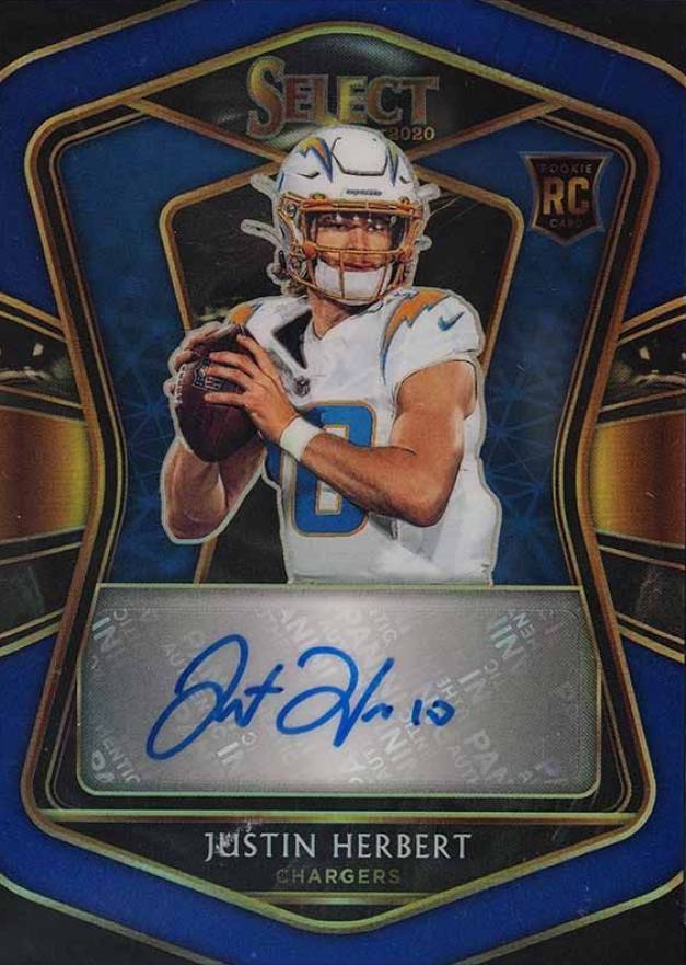 2020 Panini Select Rookie Signatures Justin Herbert #JHE Football Card