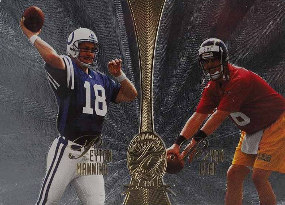 1998 Playoff Absolute Platinum Quads Manning/Leaf/Wadsworth/Woodson #18 Football Card