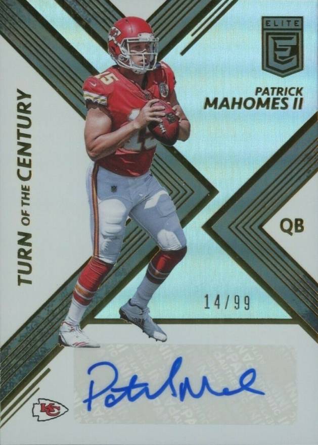 2017 Panini Donruss Elite Turn of the Century Autographs Patrick Mahomes II #TC5 Football Card