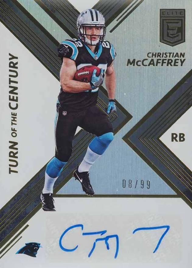 2017 Panini Donruss Elite Turn of the Century Autographs Christian McCaffrey #TC11 Football Card