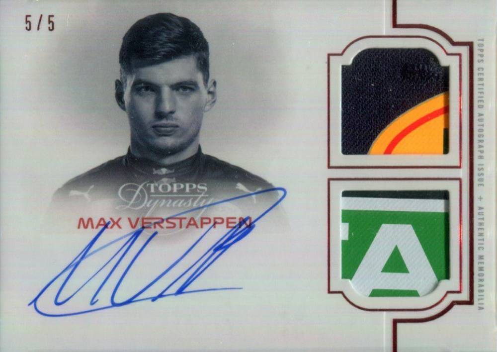 2020 Topps Dynasty Formula 1 Single Driver Autographed Dual Relics Max Verstappen #MV Other Sports Card