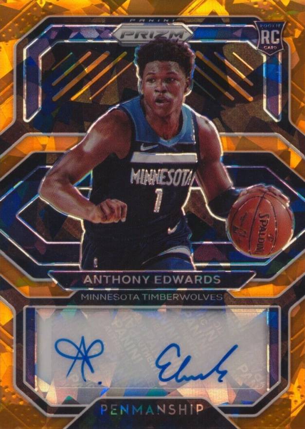 2020 Panini Prizm Rookie Penmanship Anthony Edwards #RPAEW Basketball Card