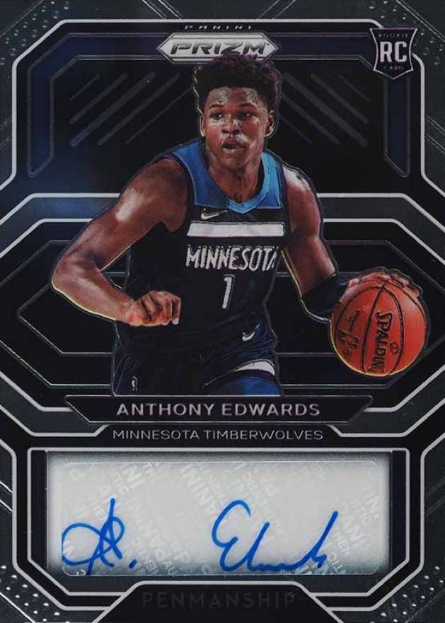 2020 Panini Prizm Rookie Penmanship Anthony Edwards #RPAEW Basketball Card