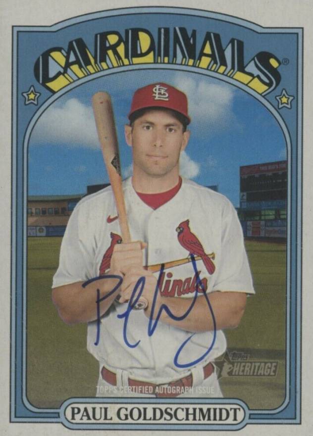 2021 Topps Heritage Real One Autographs Paul Goldschmidt #PG Baseball Card