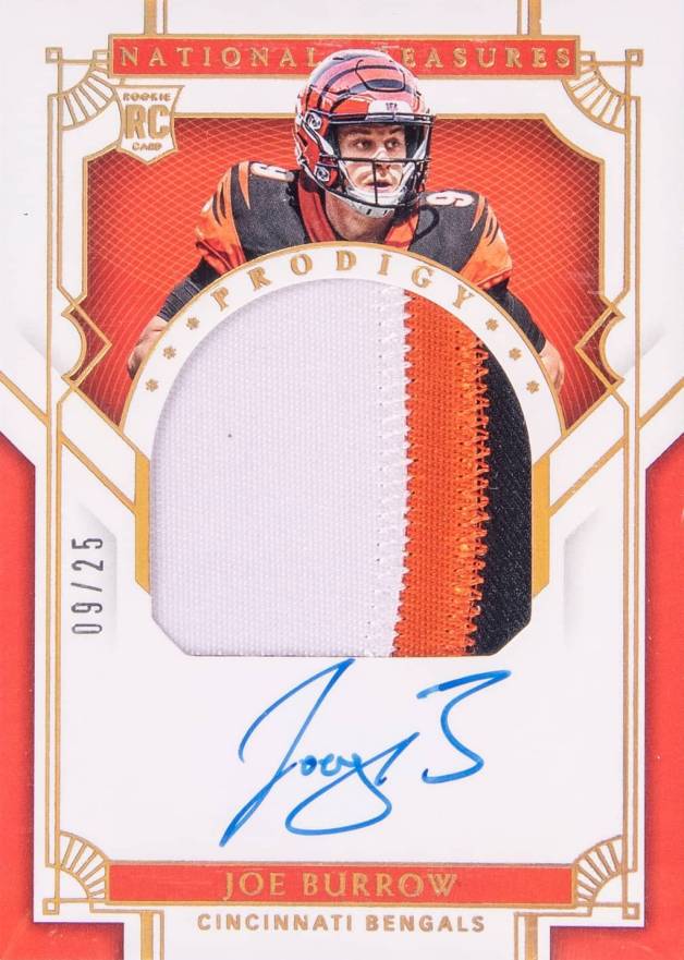 2020 Panini National Treasures Prodigy Patch Autographs Joe Burrow #JB Football Card