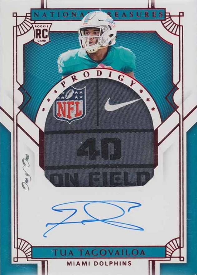 2020 Panini National Treasures Prodigy Patch Autographs Tua Tagovailoa #TT Football Card