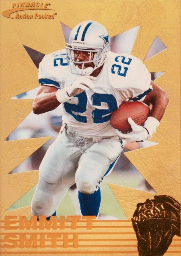 1996 Action Packed 24KT Gold Emmitt Smith #14 Football Card