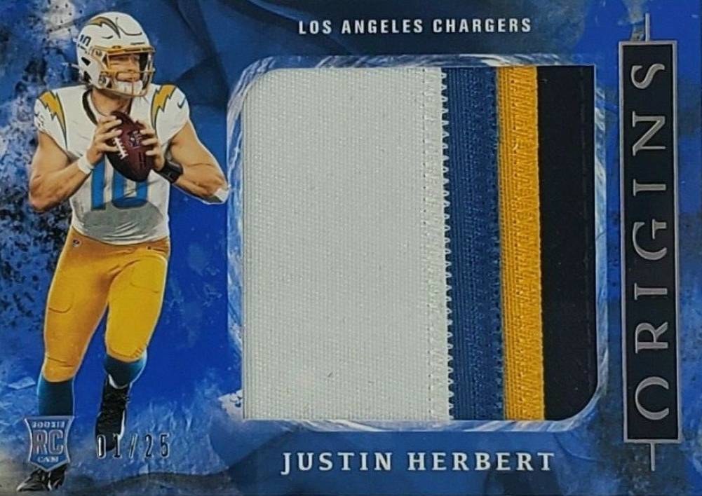 2020 Panini Origins Rookie Jumbo Jerseys Justin Herbert #RJJ3 Football Card