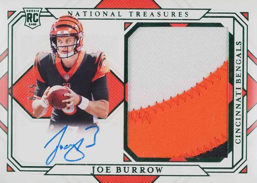 2020 Panini National Treasures Rookie Material Signatures Joe Burrow #JB Football Card