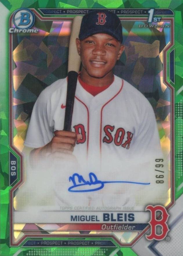 2021 Bowman Chrome Prospect Autographs Miguel Bleis #CPAMBL Baseball Card