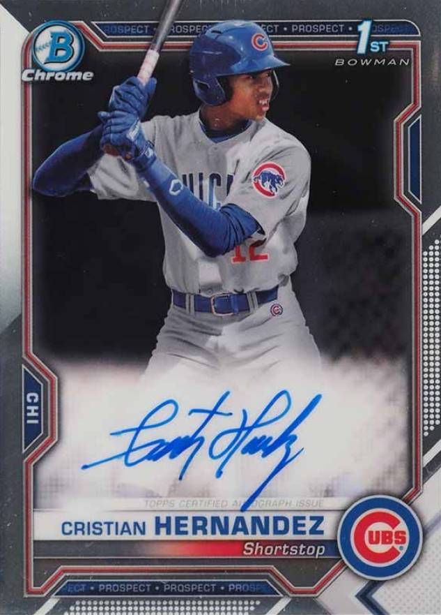 2021 Bowman Chrome Prospect Autographs Cristian Hernandez #CPACH Baseball Card