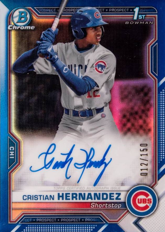 2021 Bowman Chrome Prospect Autographs Cristian Hernandez #CPACH Baseball Card