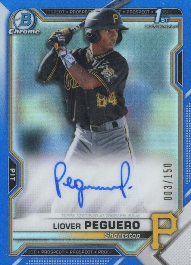 2021 Bowman Chrome Prospect Autographs Liover Peguero #CPALP Baseball Card