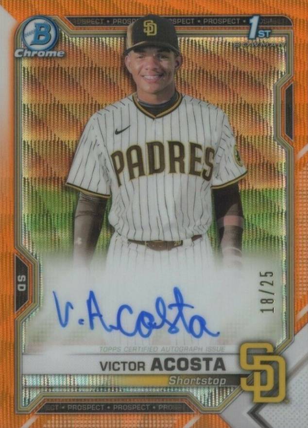 2021 Bowman Chrome Prospect Autographs Victor Acosta #CPAVA Baseball Card