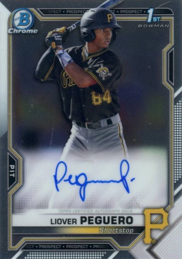 2021 Bowman Chrome Prospect Autographs Liover Peguero #CPALP Baseball Card