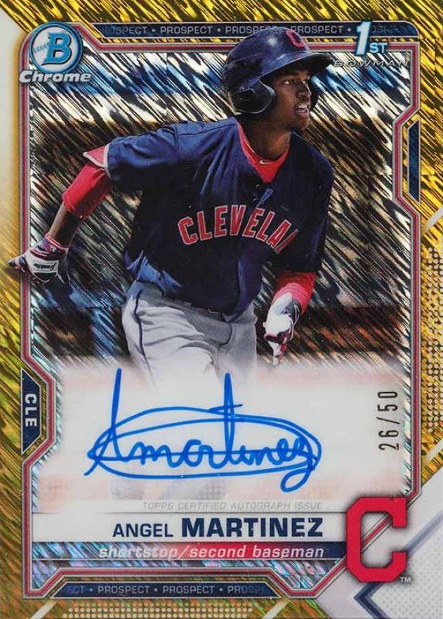 2021 Bowman Chrome Prospect Autographs Angel Martinez #CPAAMA Baseball Card