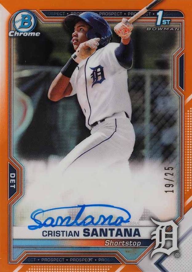 2021 Bowman Chrome Prospect Autographs Cristian Santana #CPACS Baseball Card