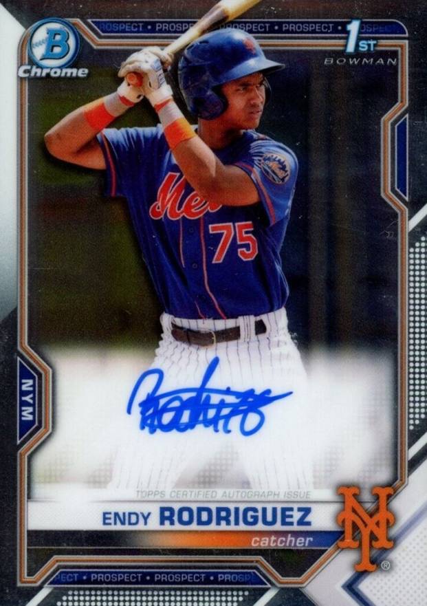 2021 Bowman Chrome Prospect Autographs Endy Rodriguez #CPAER Baseball Card