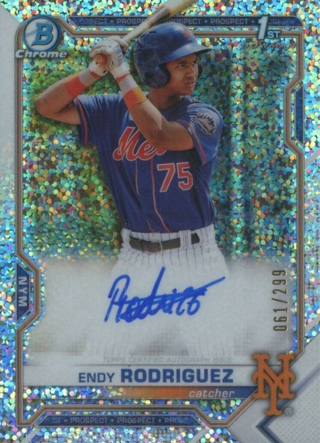 2021 Bowman Chrome Prospect Autographs Endy Rodriguez #CPAER Baseball Card