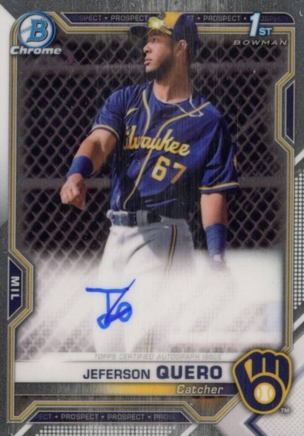 2021 Bowman Chrome Prospect Autographs Jeferson Quero #CPAJQ Baseball Card