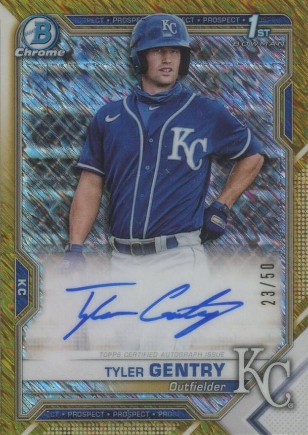 2021 Bowman Chrome Prospect Autographs Tyler Gentry #CPATG Baseball Card