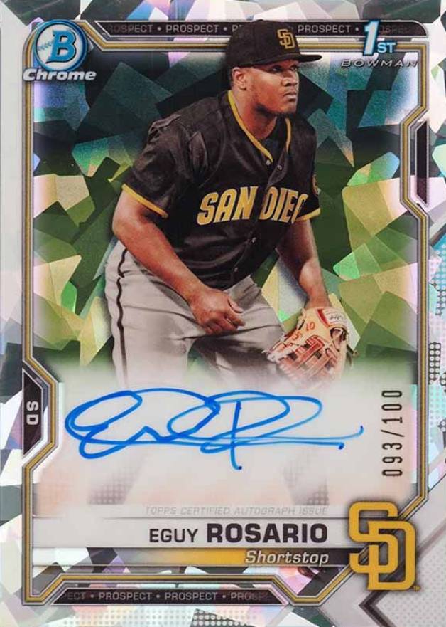 2021 Bowman Chrome Prospect Autographs Eguy Rosario #CPAER Baseball Card