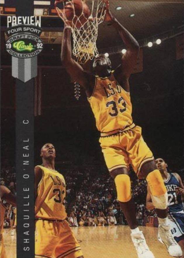 1992 Classic 4 Sport Shaquille O'Neal #1 Basketball Card