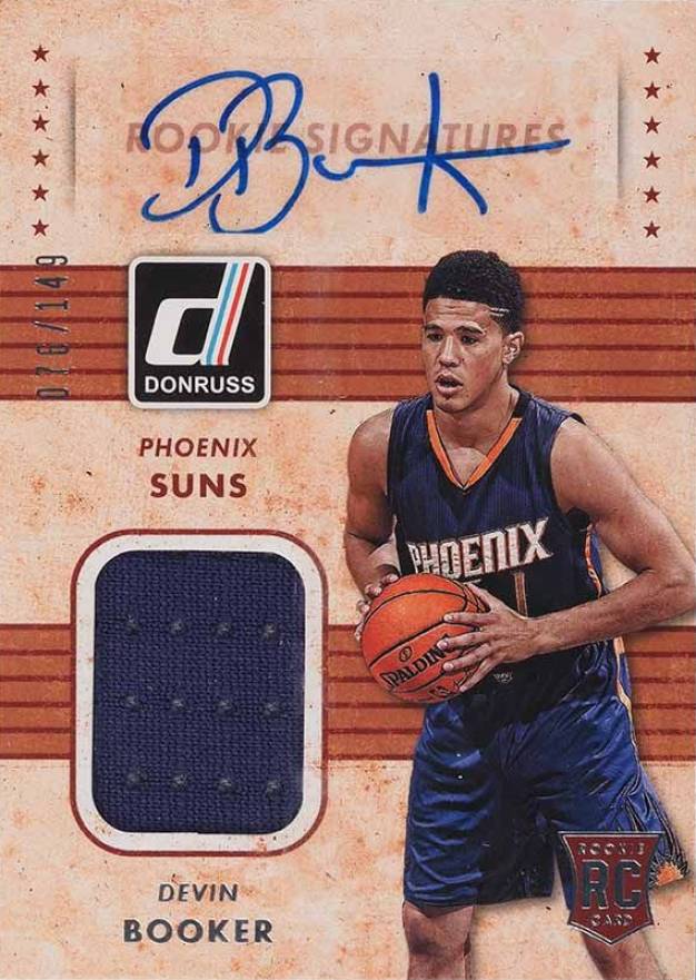 2015 Panini Donruss Rookie Materials Signature Devin Booker #RMSDB Basketball Card