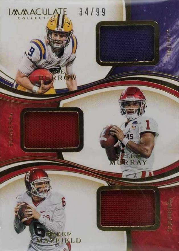 2020 Panini Immaculate Collegiate Trios Baker Mayfield/Joe Burrow/Kyler Murray #4 Football Card