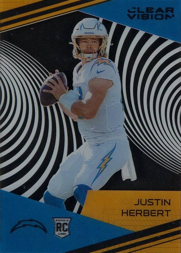 2020 Panini Chronicles Clear Vision Rookies Justin Herbert #CV3 Football Card