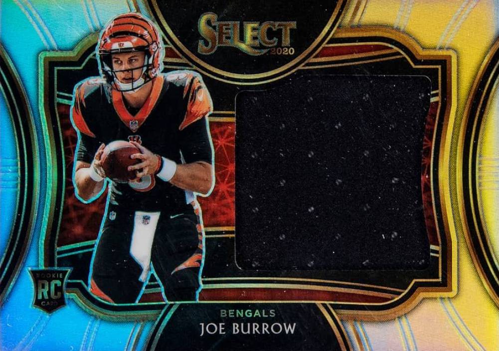 2020 Panini Select Jumbo Rookie Swatch Prizm Joe Burrow #JBU Football Card