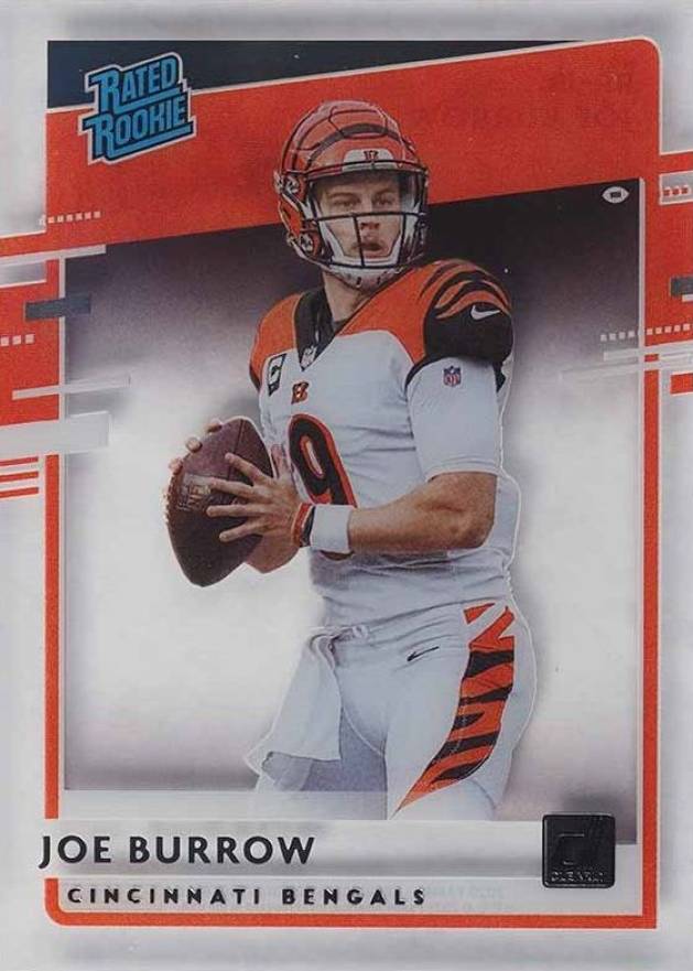 2020 Panini Chronicles Clearly Donruss Rated Rookies Joe Burrow #RRJB Football Card