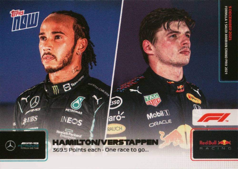 2021 Topps Now Formula 1 Lewis Hamilton/Max Verstappen #78 Other Sports Card